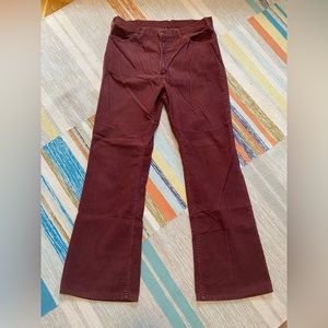 Vintage Levi’s White Tab Brick Red Flared Corduroy Pants W 36 L 33